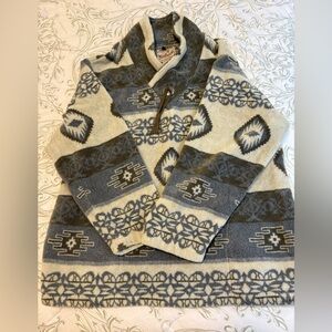 Woolrich Unisex Vintage Aztec Print Fleece Pullover, Made in USA (Size XL)